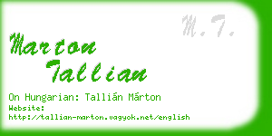 marton tallian business card