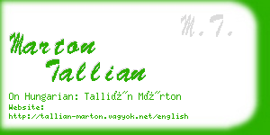 marton tallian business card